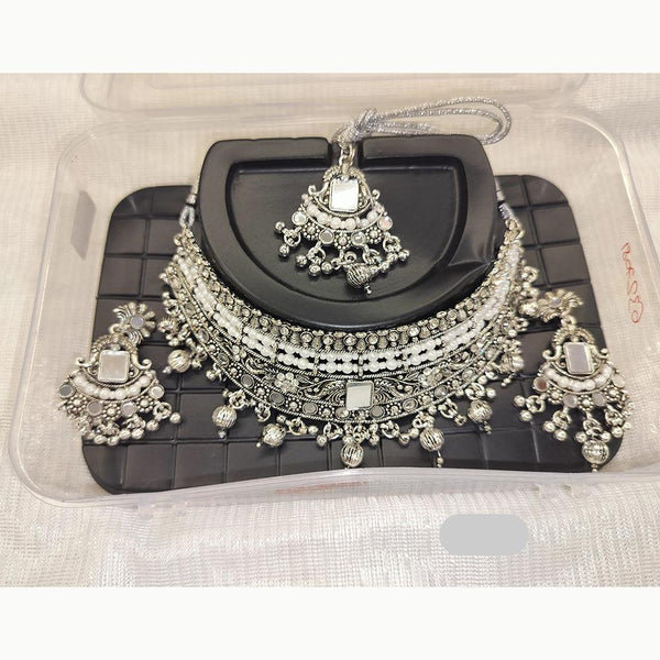 Abhinandan Oxidised Plated Choker Necklace Set