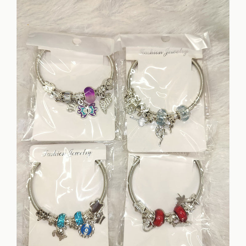 Abhinandan Silver Plated Charms Assorted Color Bracelet