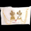 Abhinandan Gold Plated Crystal Stone Jhumki With Kan Chain