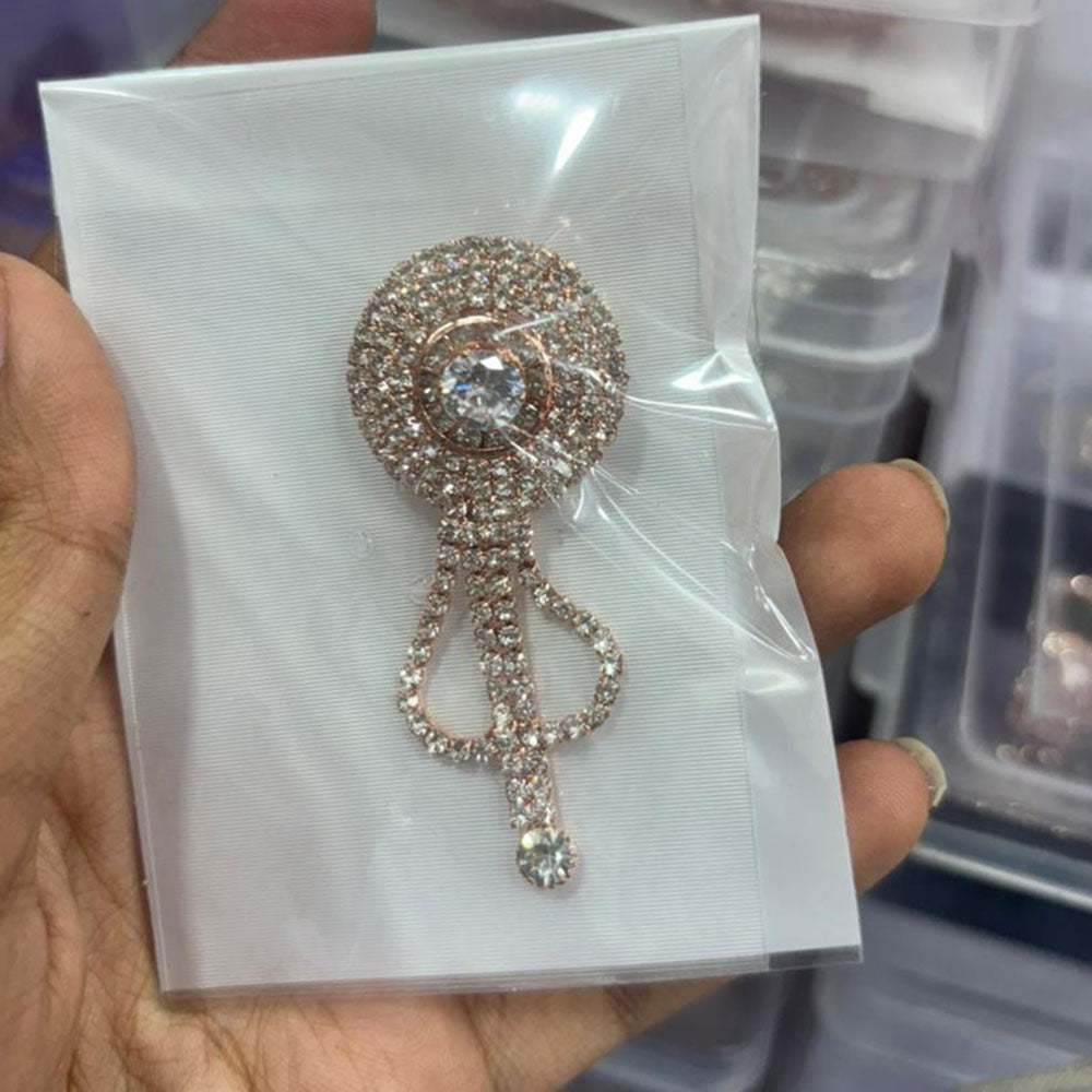 Abhinandan Glam Austrian Stone Wedding Wear Brooch