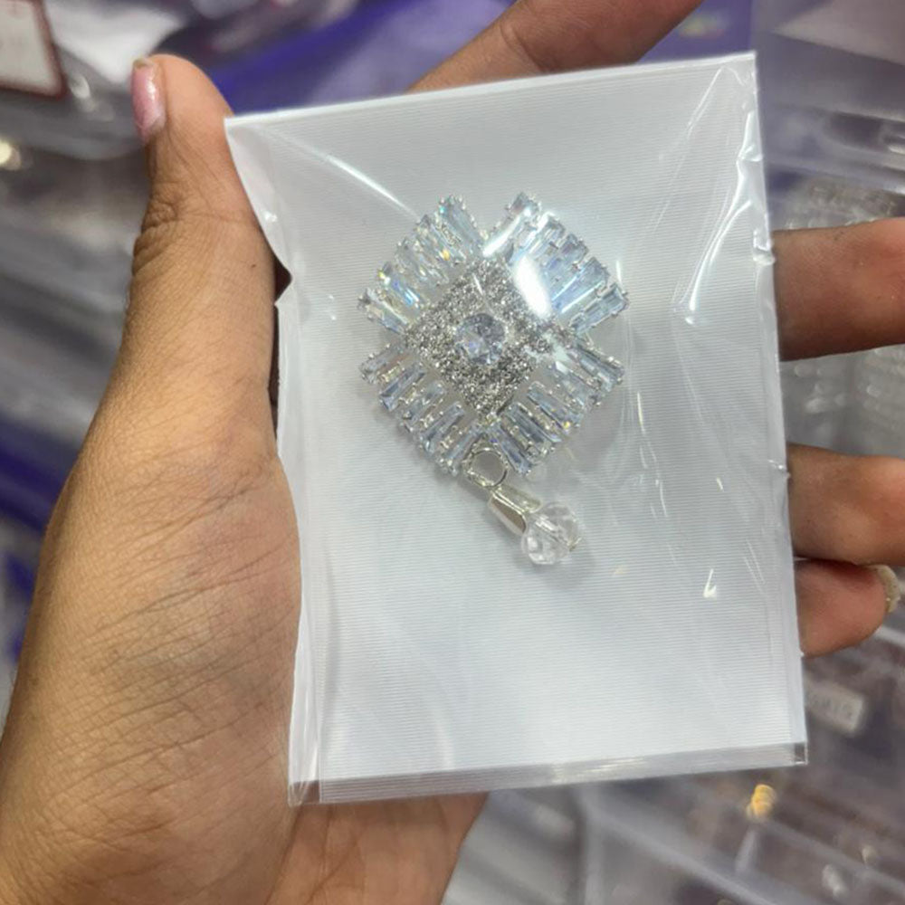 Abhinandan Glam Austrian Stone Wedding Wear Brooch