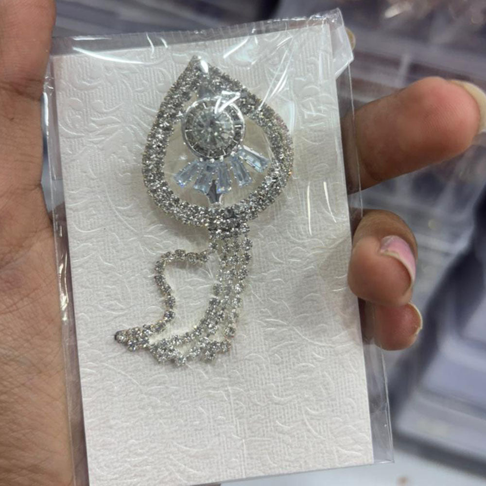 Abhinandan Glam Austrian Stone Wedding Wear Brooch