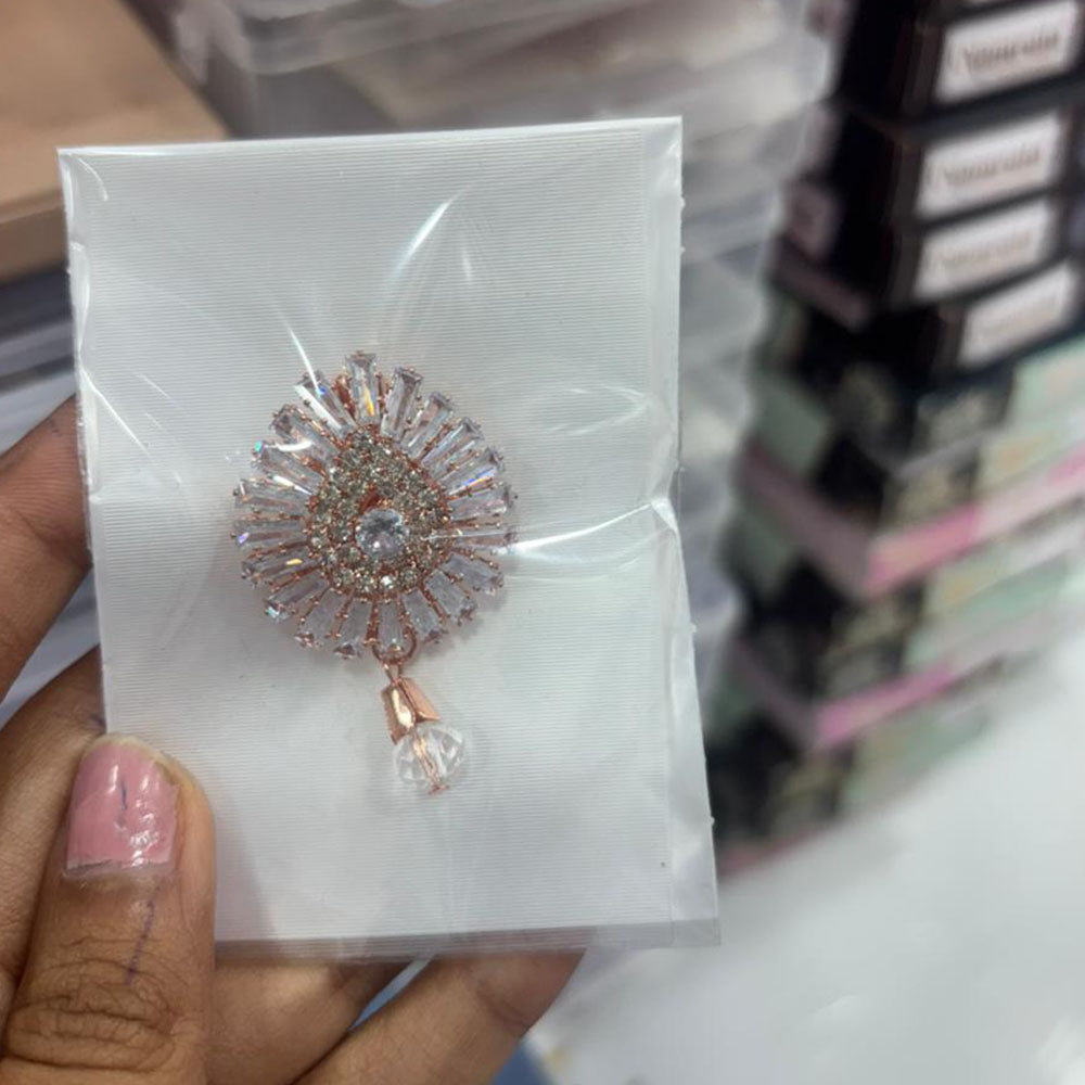 Abhinandan Glam Austrian Stone Wedding Wear Brooch