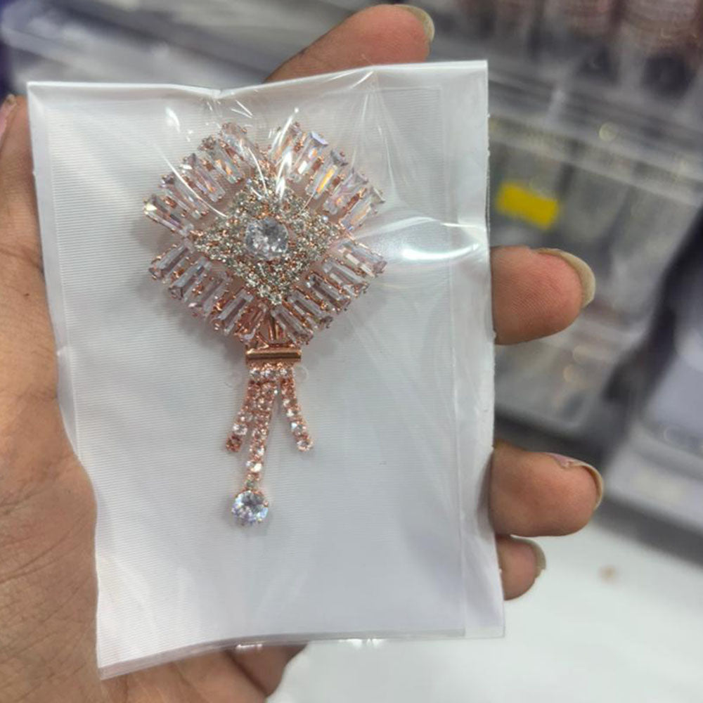 Abhinandan Glam Austrian Stone Wedding Wear Brooch