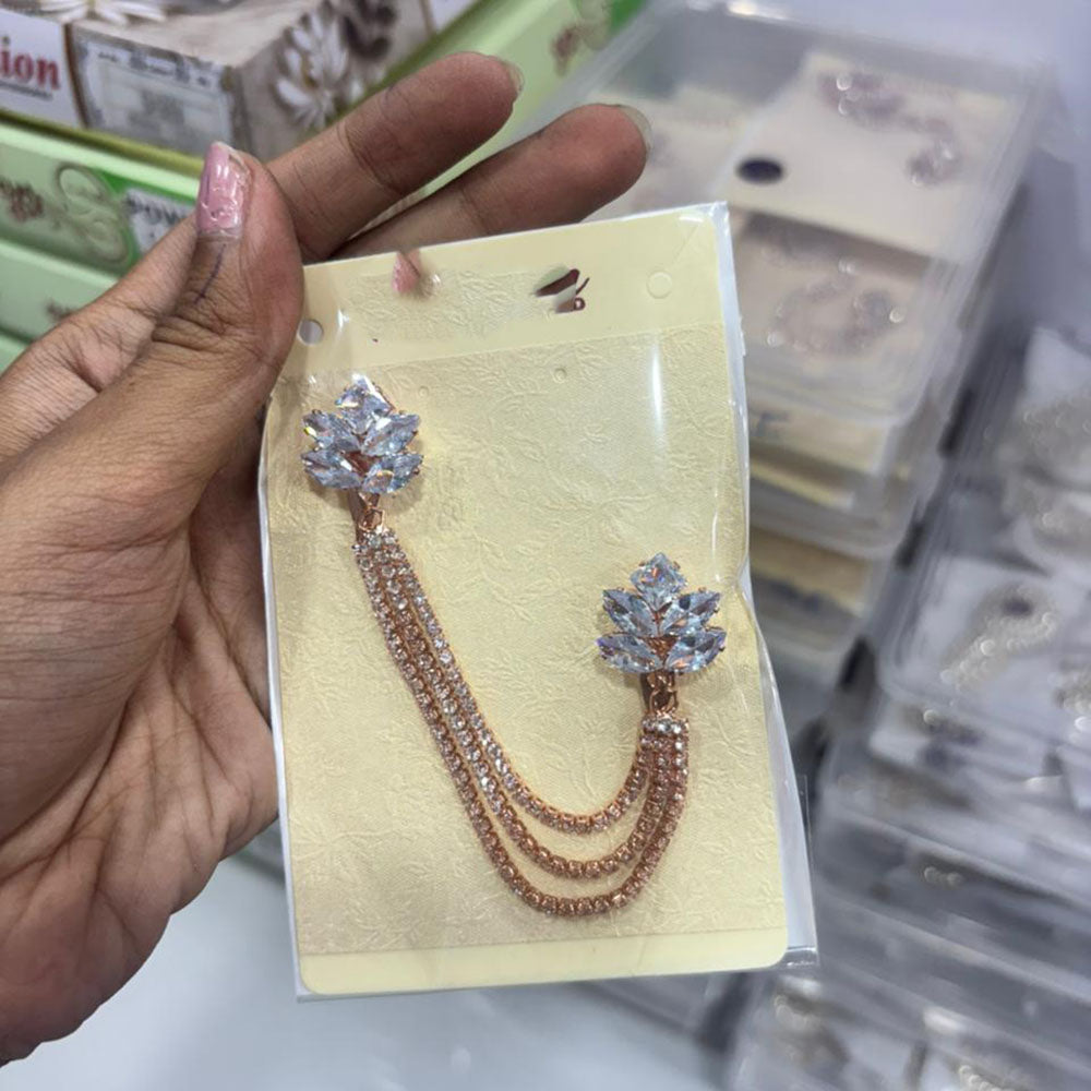 Abhinandan Glam Austrian Stone Wedding Wear Brooch