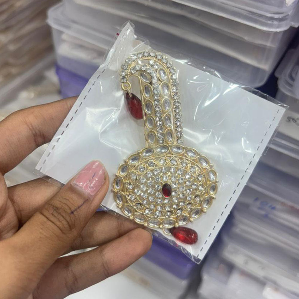 Abhinandan Glam Austrian Stone Wedding Wear Brooch