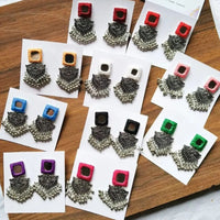 Handmade For Her  Oxidised Plated Handmade Dangler Earrings Combo