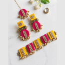Handmade For Her Handmade Purple Choker Necklace With Earrings And Maangtikka