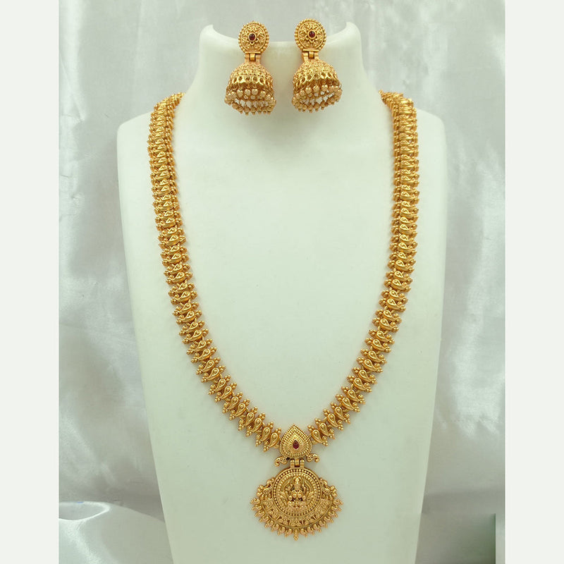 Joyful Jewel Art Matte Gold Plated Pota Stone Necklace Set