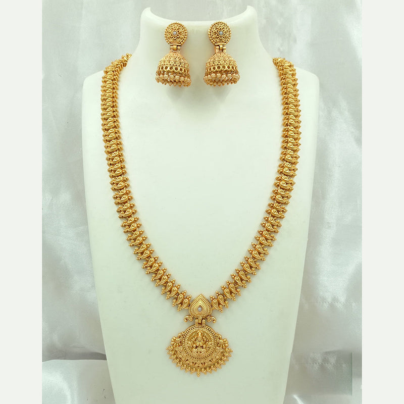 Joyful Jewel Art Matte Gold Plated Pota Stone Necklace Set