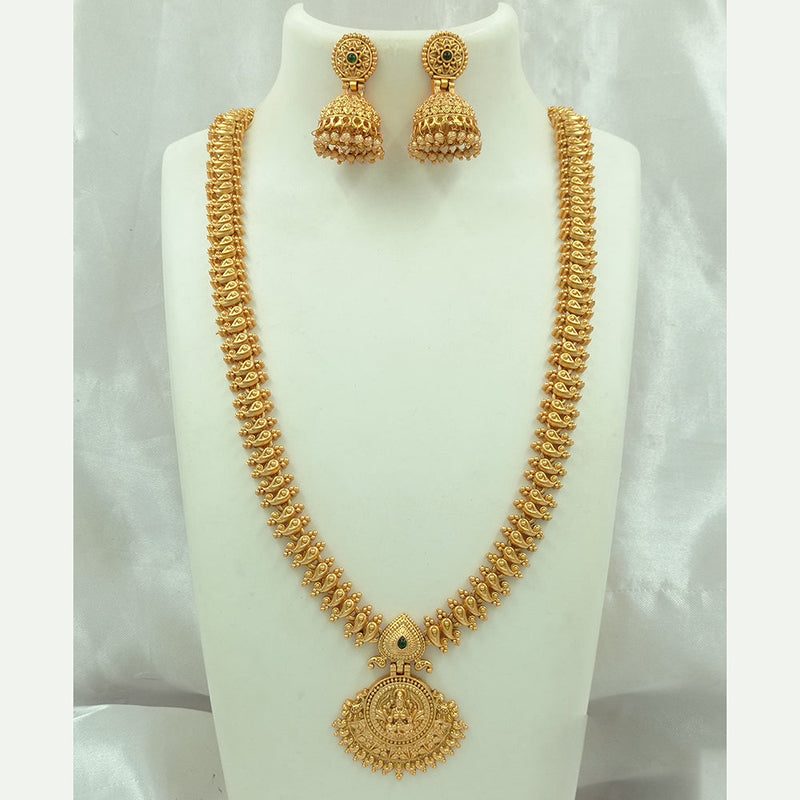 Joyful Jewel Art Matte Gold Plated Pota Stone Necklace Set