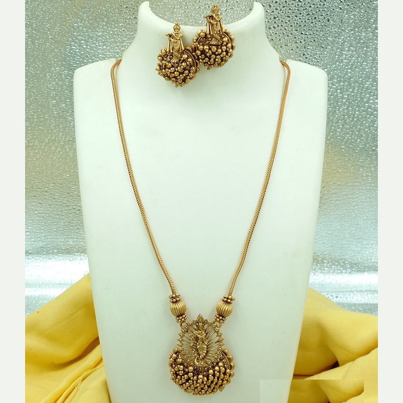 Joyful Jewel Art Matte Gold Plated Necklace Set