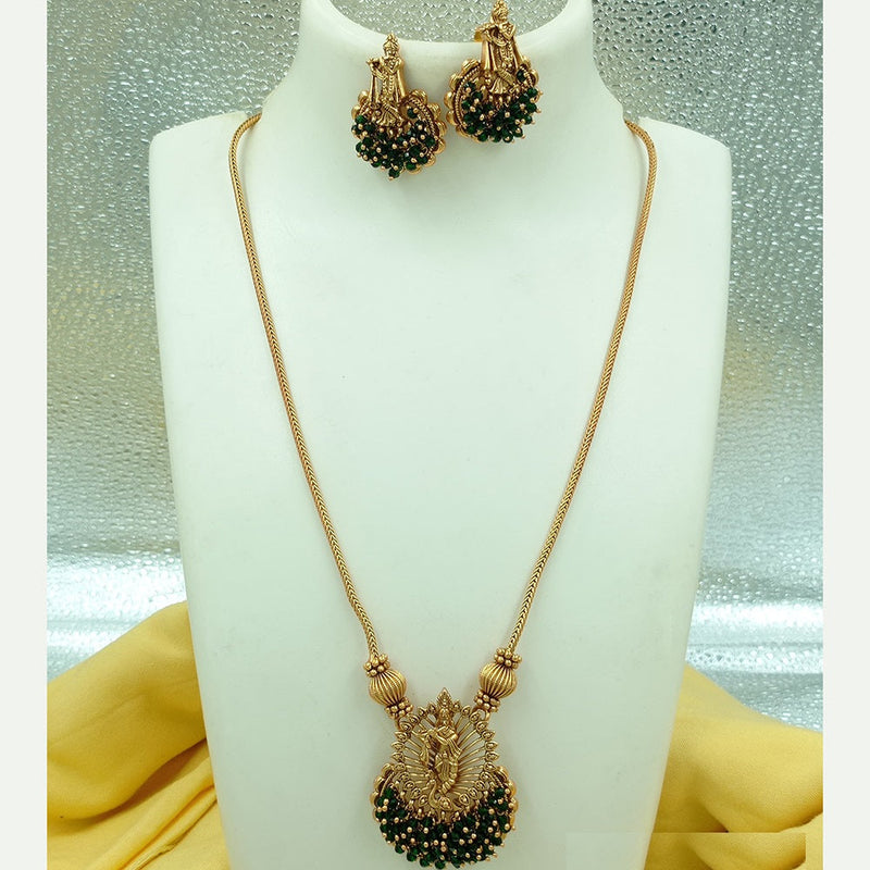 Joyful Jewel Art Matte Gold Plated Necklace Set