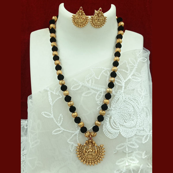 Joyful Jewel Art Matte Gold Plated Temple Necklace Set