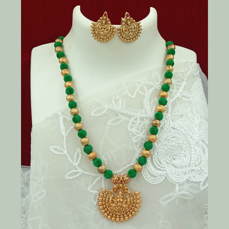 Joyful Jewel Art Matte Gold Plated Temple Necklace Set