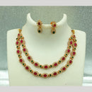 Joyful Jewel Art Matte Gold Plated Pota Stone Necklace Set
