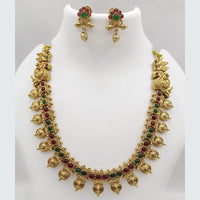 Joyful Jewel Art Matte Gold Plated Pota Stone Necklace Set