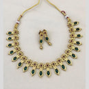 Joyful Jewel Art Matte Gold Plated Pota Stone Necklace Set