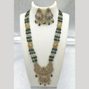 Joyful Jewel Art Matte Gold Plated Austrian Stone And Beads Long Necklace Set