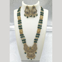 Joyful Jewel Art Matte Gold Plated Austrian Stone And Beads Long Necklace Set