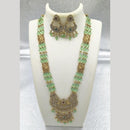 Joyful Jewel Art Matte Gold Plated Austrian Stone And Beads Long Necklace Set