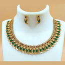 Joyful Jewel Art Matte Gold Plated Pota Stone Necklace Set