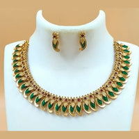 Joyful Jewel Art Matte Gold Plated Pota Stone Necklace Set