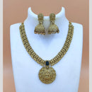Joyful Jewel Art Matte Gold Plated Temple Necklace Set