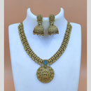 Joyful Jewel Art Matte Gold Plated Temple Necklace Set