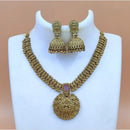 Joyful Jewel Art Matte Gold Plated Temple Necklace Set