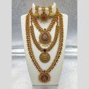 Joyful Jewel Art Matte Gold Plated Temple Necklace Combo