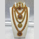 Joyful Jewel Art Matte Gold Plated Temple Necklace Combo