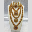Joyful Jewel Art Matte Gold Plated Temple Necklace Combo