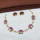 Joyful Jewel Art Lotus Pattern Necklace Set