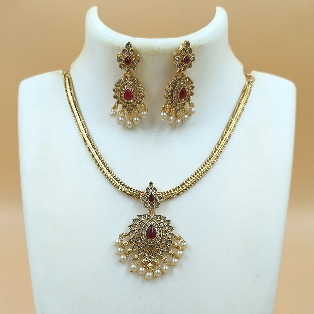 Joyful Jewel Austrian And Pearl Necklace Set