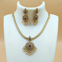 Joyful Jewel Austrian And Pearl Necklace Set