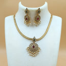 Joyful Jewel Art Lotus Pattern Necklace Set