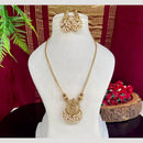 Joyful Jewel Art Matte Gold Beads Temple Necklace Set
