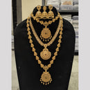 Joyful Jewel Art Matte Finish Pota Stone Double Necklace Set
