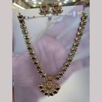 Joyful Jewel Art Matte Gold Plated Pota Stone Grace of Tradition Temple Necklace Set