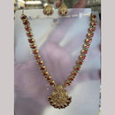 Joyful Jewel Art Matte Gold Plated Sacred Shine Pota Stone Temple Necklace Set