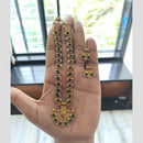 Joyful Jewel Art Ethnic Gold-Plated Pota Stone Traditional Temple Necklace Set