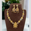 Joyful Jewel Art Ethnic Gold-Plated Pota Stone Traditional Temple Necklace Set