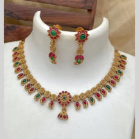 Joyful Jewel Art Timeless Beauty Matte Gold Pota Stone Necklace set