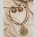 Joyful Jewel Art Timeless Beauty Matte Gold Pota Stone Necklace set