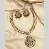 Joyful Jewel Art Timeless Beauty Matte Gold Pota Stone Necklace set