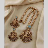 Joyful Jewel Art Timeless Beauty Matte Gold Pota Stone Temple Necklace Set