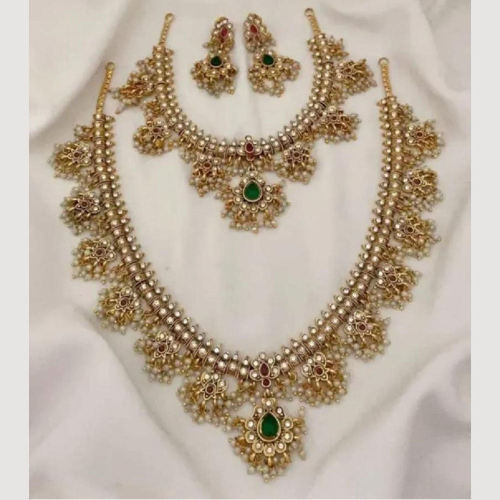 Joyful Jewel Art Matte Finish Pota Stone Necklace Combo