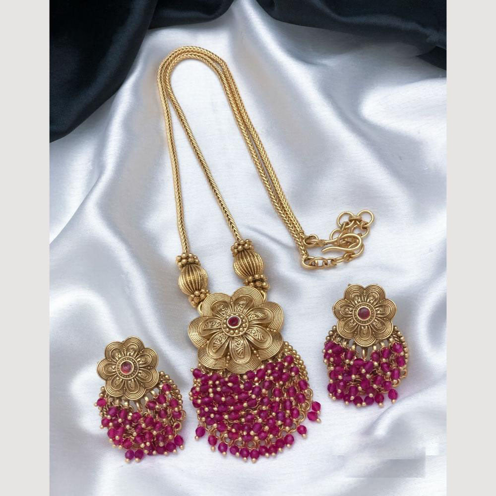 Joyful Jewel Art Matte Finish Beads Necklace Set