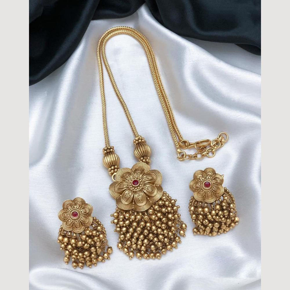 Joyful Jewel Art Matte Finish Beads Necklace Set